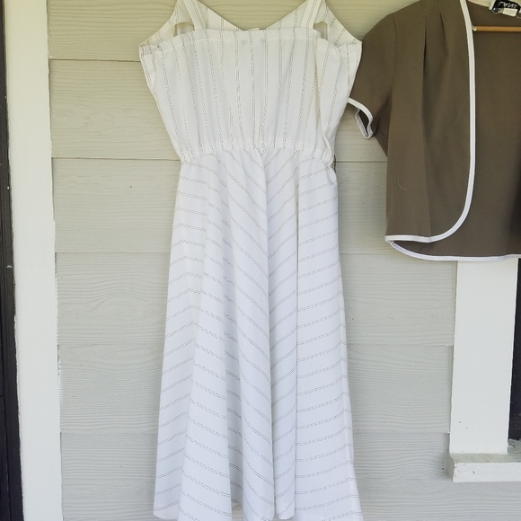 Vintage 80s 90s Tank Strap Dress Jacket Set Vtg Sz 12 Dress Lagenlook Minimalist - Picture 14 of 16